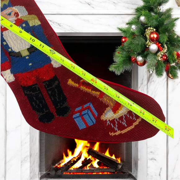 Vtg IMPERIAL ELEGANCE Wool Needlepoint Christmas Stocking Nutcracker 1991 *READ* - Picture 6 of 7